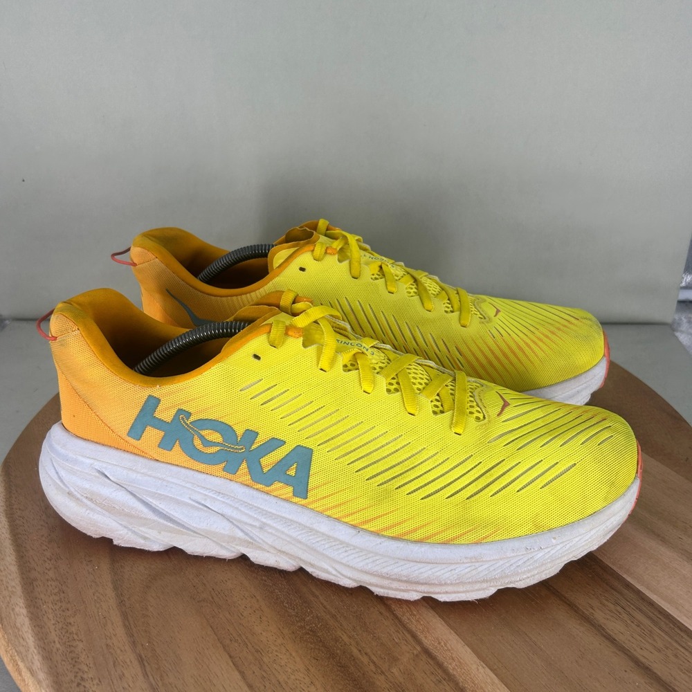 Hoka One One Rincon 3 Mens Running Shoes Yellow Orange 1119395 IRYL Size 13 D